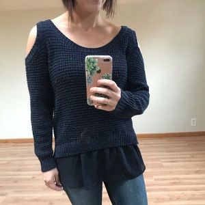 Cold shoulder sweater